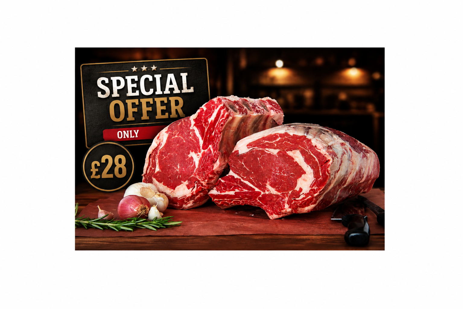 Beef Cote De Boeuf SPECIAL OFFER - ONLY £28 PER KG!