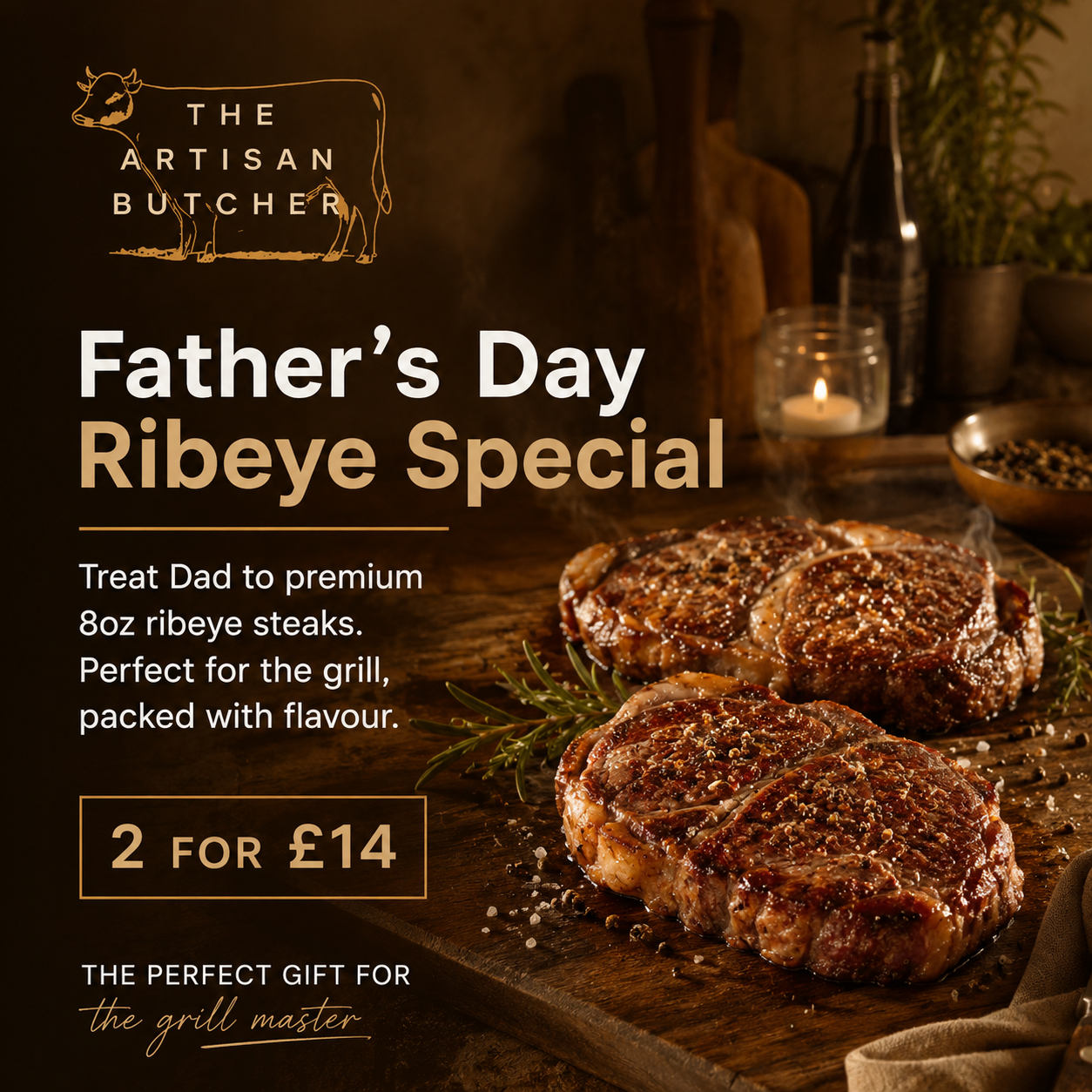 Beef Rib Eye Steak (2 Pack)
